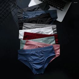 Underpants Sexy Men Briefs Big Pouch U Convex Underwear Solid Elasticity Lingerie Low Rise Panties Breath Comfort Short Swimwear