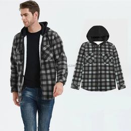 New Men's Jackets Autumn And Winter Chequered Shirt Plush Thickened Top Lamb Fleece Coat Fashion Warm Jacket