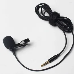 Microphones 3.5mm Jack Microphone 1.5M Cable Mini Wired Mic Clip-on Lapel Lavalier For Interviews Video Chat Recording