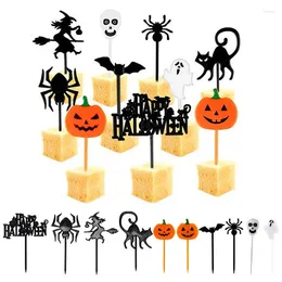 Forks 10pcs/set Cartoon Children Cake Dessert Pick Toothpick Lunch Halloween Fruit Fork Bento Lunches Party Decoration