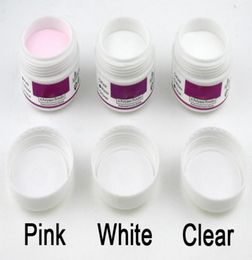 1 PCS WHITE CLEAR PINK Colour Acrylic Powder For Nail Art False Tips Tool4562934