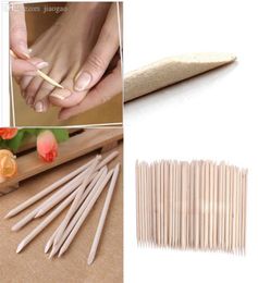 Selling100X Nail Art Orange Wood StickS Cuticle Pusher Remover Nail Art Beauty Tool New All wooden nail push3987444