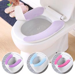 Toilet Seat Covers Universal Cover Solid Colour Soft Short Plush Sticky Pads Winter Warm Closestool Cushion Mats Bathroom Products