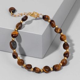 Charm Bracelets Natural Tiger Eye Stone Bracelet Women Beads Bracelet Irregular Chip Gravel Stone Bracelets Healing Yoga Jewellery Girls Party Gif AA230403