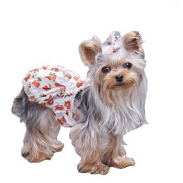 Dog Apparel Korea Summer And Autumn Cute Peach Bubble Skirt Sling Short Pet Clothes Floral Picnic Style