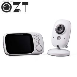 Baby Monitors QZT 3.2 Inch Baby Monitor Night Vision Voice Auto Wake-up By Music Camera Wireless Video LCD Digital Security Camera Q231104