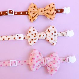 Dog Collars Dogs Collar Wave Dot Pattern Pet Breakaway Cats Bowknot