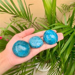 Decorative Figurines Crystal Palmstone Natural Blue Apatite Quartz Palms Stone Healing Chakra Worry For Decorate