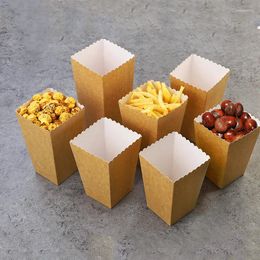 Take Out Containers 10pcs/Lot Kraft Paper Popcorn Box/Cup Theme Party Decoration For Kid Happy Birthday Christmas Wedding Baby Shower