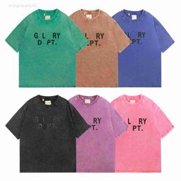 Galleryse Dept Mens t Shirt Womens Designer Washed Old Sleeve Tshirt Summer Tops Luxurys Brand Unisex Style S-xl