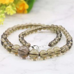 Chains 6-14mm Accessories Brown Crystal Amethysts Tower Necklace Chain Women Girls Christmas Gifts Wholesale Jewelry Making 17-18inch