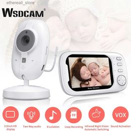 Baby Monitors WSDCAM 3.5 Inch Lcd Wireless Baby Monitor 2 Way Audio Talk Video Baby Monitor Night Vision Security Camera 8 Lullabies Q231104
