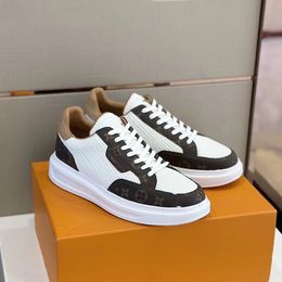 Luxury Designer Bevety Hils Casual Shoes White Black Leather Technical Casual Walking Famous Rubber Lug Sole Party Wedding Runner Skateboard Walking EU46 08