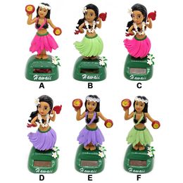 Solar Energy Toys Solar Power Hawaii Dancing Girl Figures Toy Shaking Head Dancer Car Dashboard Decoration Ornaments For Kids Birthday Gift