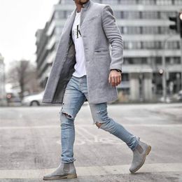 Cappotto di lana da uomo per uomini manzo di media lunghezza cappotti da uomo casual capri capocarie autunnali abiti inverno autunno abbigliamento