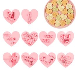 Baking Moulds 3D Cookie Cutter Set 10pcs Fondant Heart Design Mold DIY Cartoon Biscuit Funny Tool Pastry