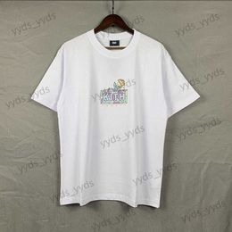 Men's T-Shirts Street casual short sleeve tee loose and simple apricot rose printed T-shirt for men and women T230404