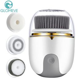 Cleaning Tools Accessories 3 in 1 Face Cleansing Brush Electric Silicone Brush Rotating Face Cleaner Deep Cleaning Pore Skincare Face Massage Brush 230403