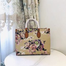 designer luxury tote bag Giant On The Go GM M44571 Ladies 2WAY Shoulder Hand Bag Golden Flowery Floral Garden Collection women handbags purses