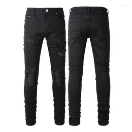 Men's Jeans High Quality Streetwear Fashion Black Ripped Y2k Skinny Hip Hop Pencil Denim Trousers Casual For Men Jogging Homme