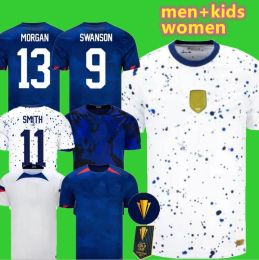 USWNT Usas Soccer Jersey Football Shirts 2023 4 Stars Woman Kids Kits USMNT 22/23 Maillot De Foot Men Concacaf Gold Cup 2024 Women's World Mckennie SMITH MORGAN