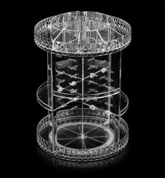 360 Degree Rotation Transparent Acrylic Cosmetics Storage Box Fashion Spin Multifunction Detachable Makeup Beauty Organizer D2258802635