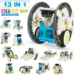 Solar Energy Toys 13 In 1 Solar Robot Kits Educational Toys STEM Technology Learning Block Spaceship Robotics Dinosaur Toy For Kids Children Gifts