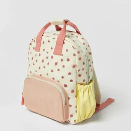 Backpack Strawberry Printed Bag For Girls Children Casual Cute School Bags Toddler Style Trendy Backpacks Lunch Tote