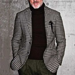 Men's Jackets Slim Plaid Formal Suit Jacket Men's British Business Gentleman Versatile Retro Slim Elegant Single Breasted Casual Business Men' T231104