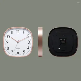 Wall Clocks Display Clock High Accuracy Square Shape Silent Non-ticking Quartz Movement Print Battery Operated For Bedroom