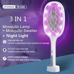 Electric Mosquito Swatters with Purple Light Mosquito Trap Light