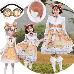 Cosplay Identity V Cosplay Mechanic Candy Girl Costume Woman Kids Sweetie Lolita Dress Halloween Carnival Party Outfits Headwear Glasses