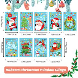 Christmas Decorations Windows Decoration Stickers 9 Sheets Snowman Reindeer Snowflake Window Clings Xmas Party Supplies For Offices Ho Amitq