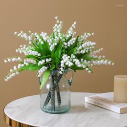 Decorative Flowers White Artificial Flower Bellflower Lily Valley Plastic Home Soft Decoration Fake Plants Wedding