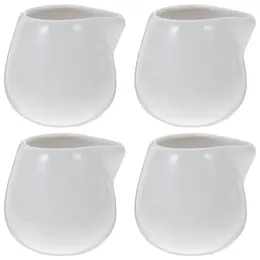 Dinnerware 4Pcs Mini Ceramic Creamer Coffee Milk Pitcher Serving Sauce