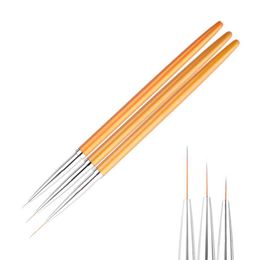 Nail Art Kits BearPaw 3Pcs/set Gold Lines Painting Brush Drawing Pen UV Gel Polish Tips 3D Manicure Tools Kit
