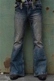 Men's Pants Vintage Big Flared Jeans Male Youth Four Seasons Casual Deep Blue Denim 2023 Fashion High Waist Trousers Streetwear 230403