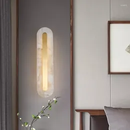 Wall Lamps Modern Copper Marble Lamp Living Room Corridor Entrance Decoration Long Lighting Fixtures