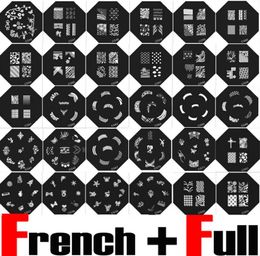 30Pcs Nail Art Stamp Stamping Image Plate French Full Nail Design Metal Stencil Print Template DIY Stamper Scraper Hi7428978