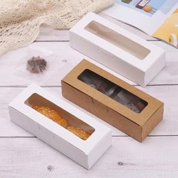Gift Wrap Transparent Window Rectangular Box For Bakery Cookies Pastry Dessert Packaging Paper Baked Goods