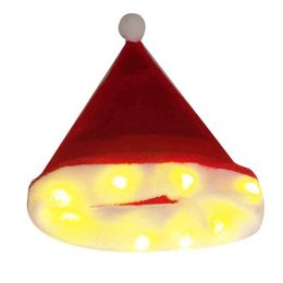 Garden Decorations Santa Hat Led Light Glowing Christmas For Costume Props Supplies Drop Delivery 202 Dh4Bp