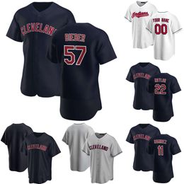 Maglia personalizzata Cleveland Uomo Donna Youth''guardians''39 Oscar Gonzalez 99 James Karinchak 46 Meibrys Viloria 37 Trevor Stephan 22 Naylor 34 Plesac Maglie da baseball