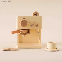 Kitchens Play Food Children's Coffee Machine Kitchen Toys Wooden Montessori Toy Set Kids Cosplay Play House Early Education Educational Toys GiftsL231104