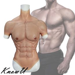 Catsuit Costumes Cosplay Silicone Muscle Outfit Fake Abdominal Muscles High Simulation Enhanced Edition