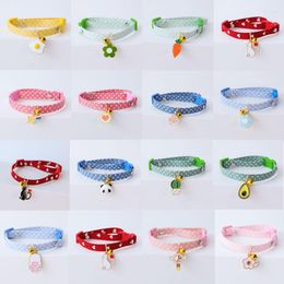 Dog Collars 1pc Cute Handmade Collar Various Styles Of Bell And Cartoon Pendants Adjustable Neck Strap For Puppy Cat Pet Supplies