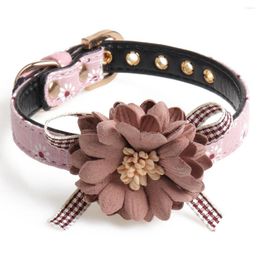 Dog Collars Legendog Collar With Bell And Cute Flower Tie Adjustable Safety Kitten Floral Patterns Accessories For Pet Puppies