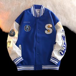 Men's Jackets 2023 Spring Autumn Embroidered Baseball Uniform Jacket Men And Women Loose Tide Brand Street Jacketcouple Outfit Us Size