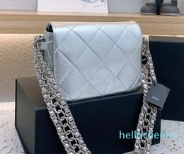 Classic Woc Mini Flap Shoulder Bags Quilted Matelasse Women Solid Colour Serial Number Crossbody Bags Luxury Designer Cowhide Silver-Tone Metal Chain Bag Wallet