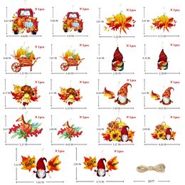 Christmas Decorations Fall Tree Ornaments Gnome Autumn Maple Leaf Hello Sign Pumpkin Red Truck Hanging Garlands Banner For Thanksgivin Amt1O