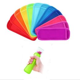 Antifreezing Popsicle Bags Freezer Popsicle Holders Reusable Neoprene Insulation Ice Pop Sleeves Bag for Kids Summer Kitchen Tools LL